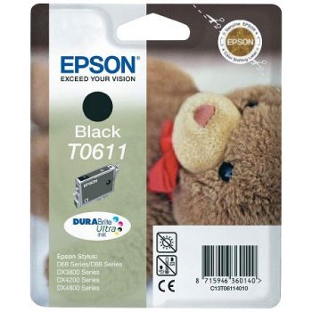 Cartouche d'encre originale EPSON T0611 « Ourson » Noir C13T061140