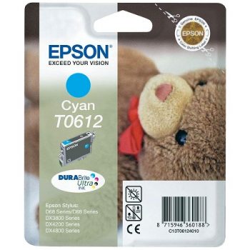Cartouche d'encre originale EPSON T0612 « Ourson » Cyan C13T06124010