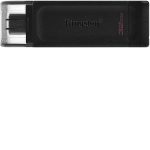 Kingston DataTraveler 70 Mémoire USB Type C 32 Go – USB-C 3.2 Gen 1 – Avec couvercle – Couleur noire (Pendrive) – P/N : DT70/32GB • EAN : 740617305234