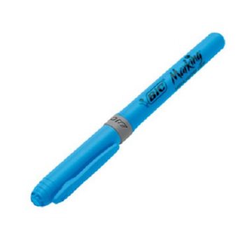 Marqueur Fluorescent Bic Highlighter Grip - Encre à base d'eau - Pointe biseautée - Course entre 1,60 et 3,30 mm - Couleur bleue à l'unité