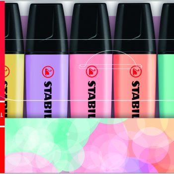 Stabilo Boss 70 Pastel Pack de 6 Feutres Fluorescents - Trait entre 2 et 5mm - Rechargeables - Encre à Base d'Eau