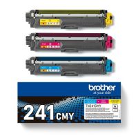 Brother TN241 Lot de 3 cartouches de toner d'origine - Cyan, Magenta, Jaune - TN-241CMY
