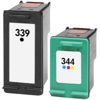 339/344 - Cartouche d'encre équivalent HP 339/344 compatible - C8767EE/C9363EE NOIR + TRICOLOR