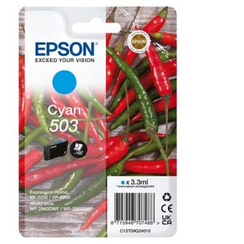 Cartouche d'encre d'origine Epson 503 cyan - C13T09Q24010 " série Piment " - 165 pages