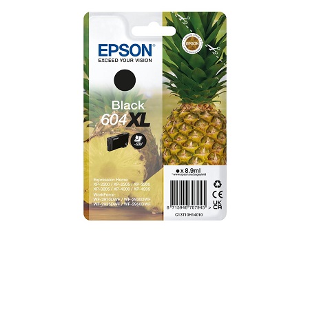 Cartouche d'encre noire d'origine Epson 604XL - C13T10H14010 • EAN : 8715946707945 " série Ananas " 500 Pages
