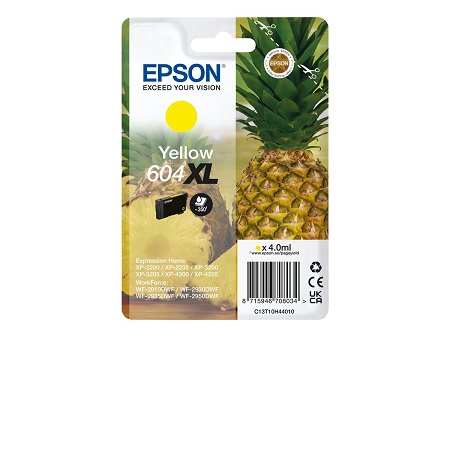 Cartouche d'encre jaune d'origine Epson 604XL - C13T10H44010 • EAN : 8715946708034 série Ananas " - 350 Pages