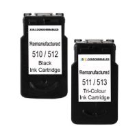 Cartouche d'encre équivalent Canon PG-512 + CL-513 Noir + Couleur 30ml - Haute capacité compatible