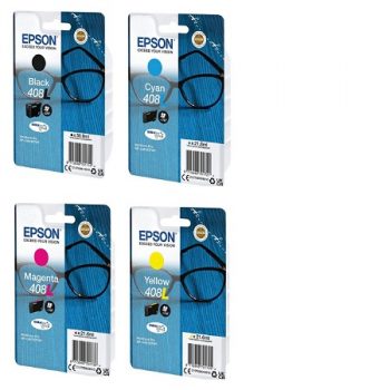 408 - Pack 4 cartouches originales Epson 408 L grande capacité " série lunettes "