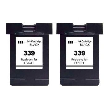 339 - Cartouche d'encre équivalent HP 339 compatible C8767E X 2 (HP339) NOIR X 2