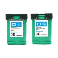 343 - Cartouche d'encre équivalent HP 343 compatible C8766EE X 2 (HP343) TRICOLOR X 2