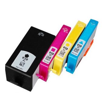 920 - HP compatible 920XL Pack de 4 cartouches d'encre (Noir + 3 couleurs) grande capacité (C2N92AE)