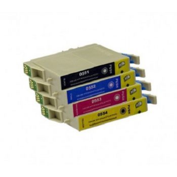 0556 - Cartouche d'encre équivalent EPSON T0556 compatible "Canard" PACK 4 CARTOUCHES - 4 COULEURS