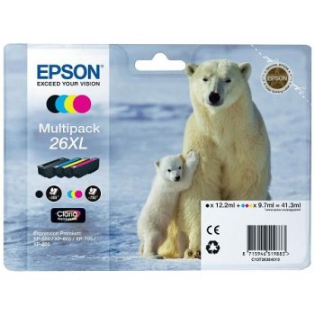 Cartouche d'encre originale EPSON T2636 XL « Ours Polaire » Pack 5 Couleurs