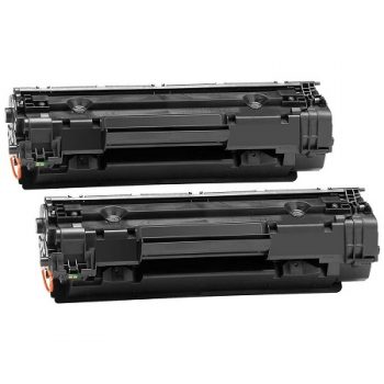 HP CE285A/CE278A/CB435A/CB436A Lot de 2 cartouches de toner génériques noires - Remplace 85A/78A/35A/36A- 2000 Pages X 2