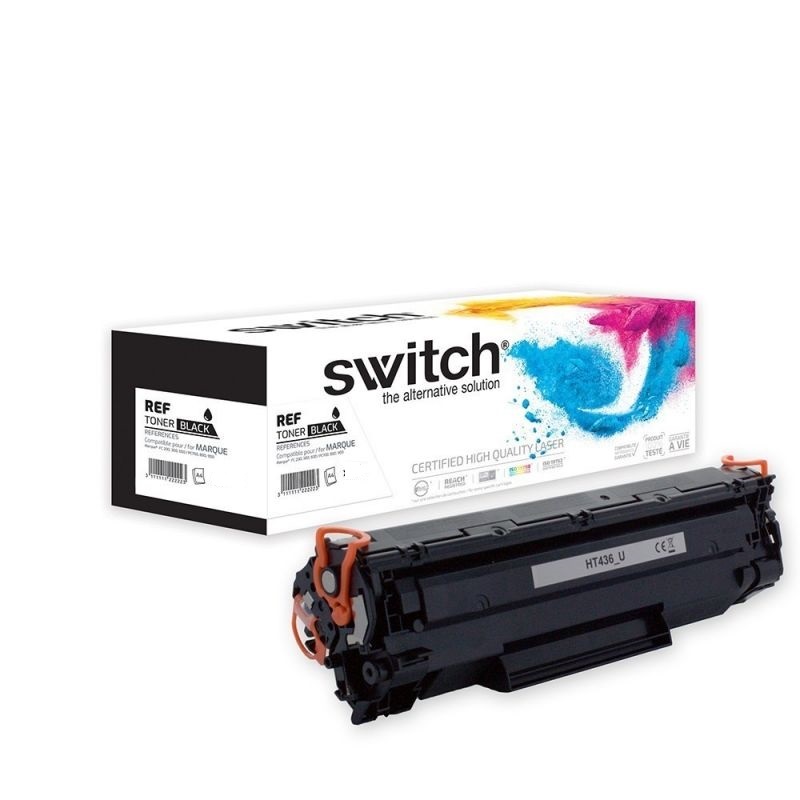 SWITCH Toner compatible avec CB435A, CB436A, CC388A, 312, 712, 912, 313, 513, 713 – Noir