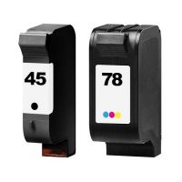 Cartouche d'encre équivalent HP 45-78 compatible Noir+Tricolor