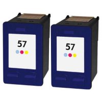 57 - Cartouche d'encre équivalent HP 57 compatible C6657A X 2 (HP57) TRICOLOR X 2