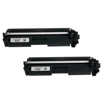 Lot de 2 Cartouches de toner génériques noir HP CF294X - Remplace 94X • EAN : 8435490620049
