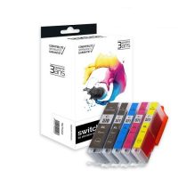 SWITCH C570XL/C571XL - PACK X 5 ÉQUIVALENT À CANON PGI570XL, CLI571XL - NOIR CYAN MAGENTA JAUNE PHOTO NOIR