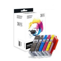 SWITCH C580/581XXL - PACK X 5 ÉQUIVALENT À CANON PGI580PGBKXXL, CLI581XXL - NOIR CYAN MAGENTA JAUNE PHOTO NOIR