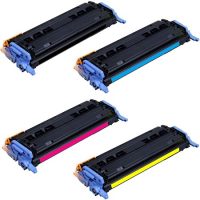 124 - HP 124A / Q6000A, Q6001A, Q6002A, Q6003A (lot de 4) Cartouches de Toner laser compatibles à haut rendement (1x noir, 1x cyan, 1x magenta, 1x jaune)